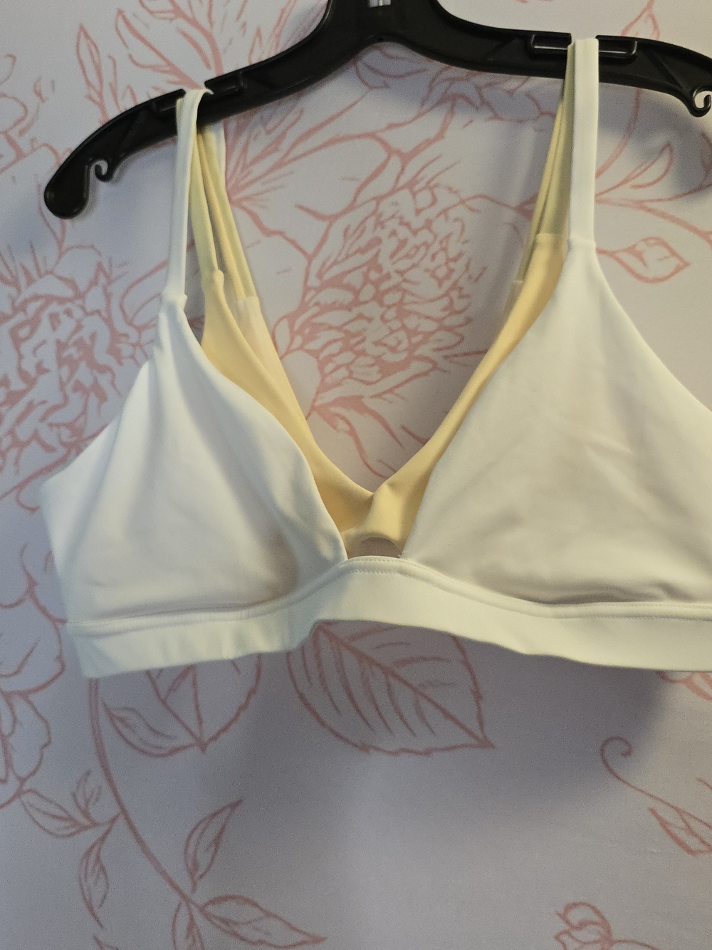 Free People Soft Wireless Bralette in White with Yellow Lining